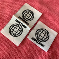 Clean White Both Sides logo Soft Woven Labelhigh Density Fabric Clothing Label for Toys