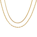 Wholesale Custom Snake Bone Chain Spiral Blade Necklace Double Layer Stainless Steel with Pearl Low MOQ Trendy Style