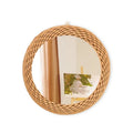 51cm New Nordic Vintage Willow Bathroom Creative Hanging Mirror Home Decor Hand-Woven Mirror