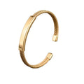 New INS Personalized Punk Style Stainless Steel Bent Wire Open Bracelet 18K Gold Plated Men Simple  Versatile Bracelet Wholesale