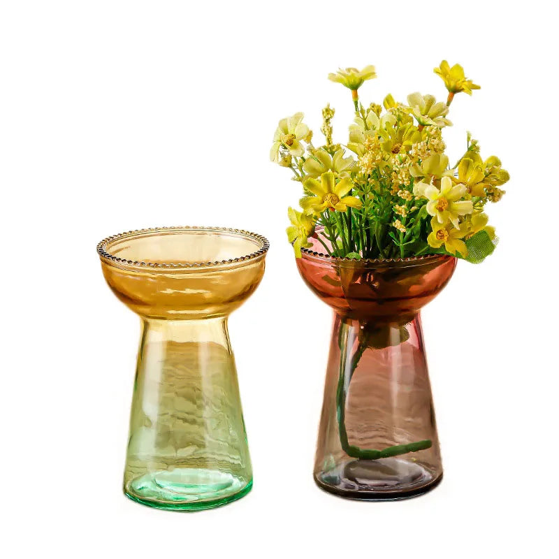 Modern Simple Creative Lotus European Design Olive Brand Anniversary Home Decor Hydroponic Tabletop Mini Glass Flower Vase