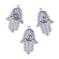 Death Eye Fatima Hand Hamsa Palm Charms Zinc Alloy Antique Silver Bronze Color Charms Pendant for Jewelry Accessories Making