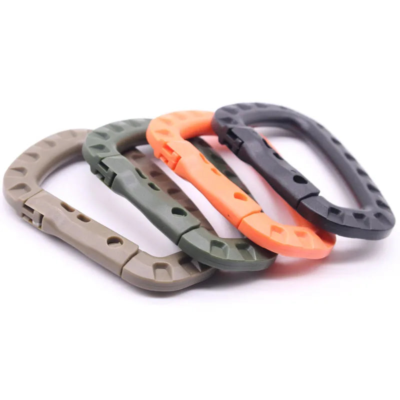 Quick Release Snap Hooks Plastic D Ring Locking Carabiner Outdoor Backpack Quick Hanging Plastic D Shape Mountaineering Buckle
