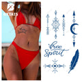 BXTAT Temporary Semi-Permanent Blue Genipa Juice Tattoos GZ199to204 Tribal Symbols Arrows Peony Horned Geisha Skull Face