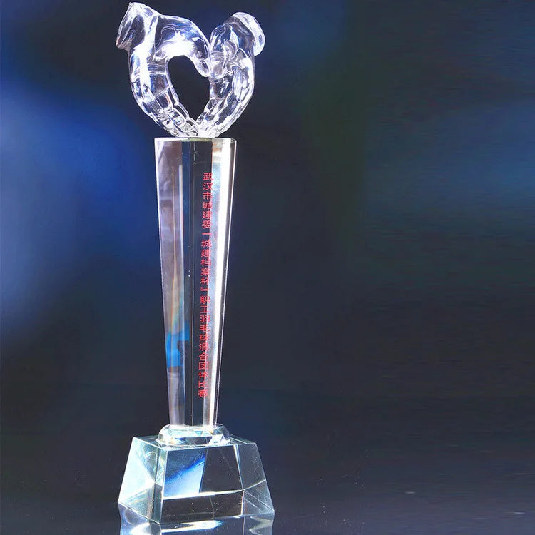 Customized Logo Blank Glass Crystal Gift Model Wholesale Creative Trophy Crystal