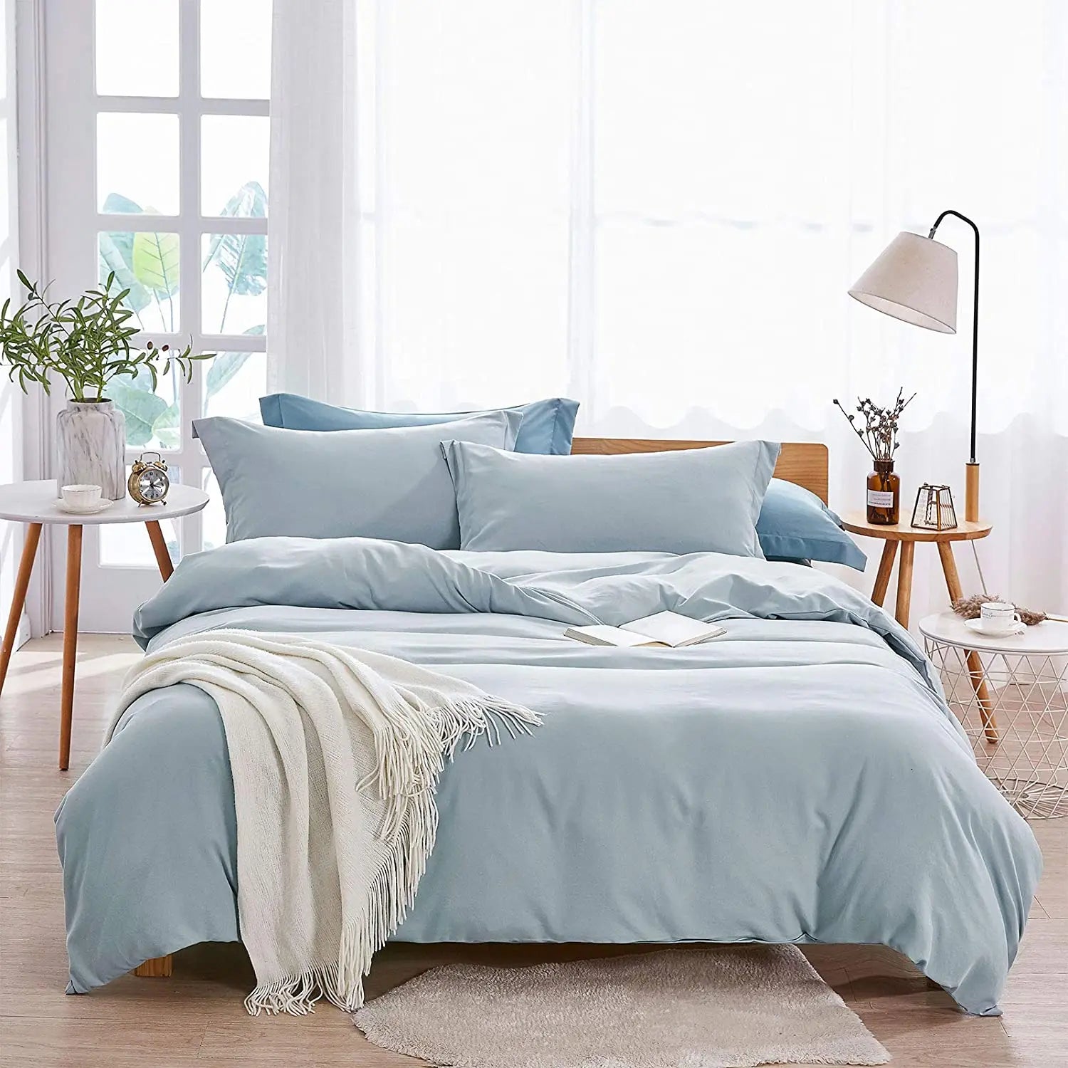 3 Piece Bedding Duvet Cover Set 100% Washed Microfiber Quilt Cover Color Design Microfiber Duvet Covers Sets for king Size Bed