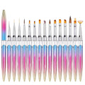 Extra Thin Liner Nail Art Brush Set Metal Handle Gradually Discoloration Nail Liner Brush Liner Brush for Nail Art