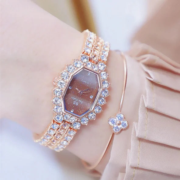 BS BEE SISTER FA1581 Watch Women Top Luxury Dress New Charm Dress Diamond Ladies Bracelet Rhinestone Quartz Wristwatches