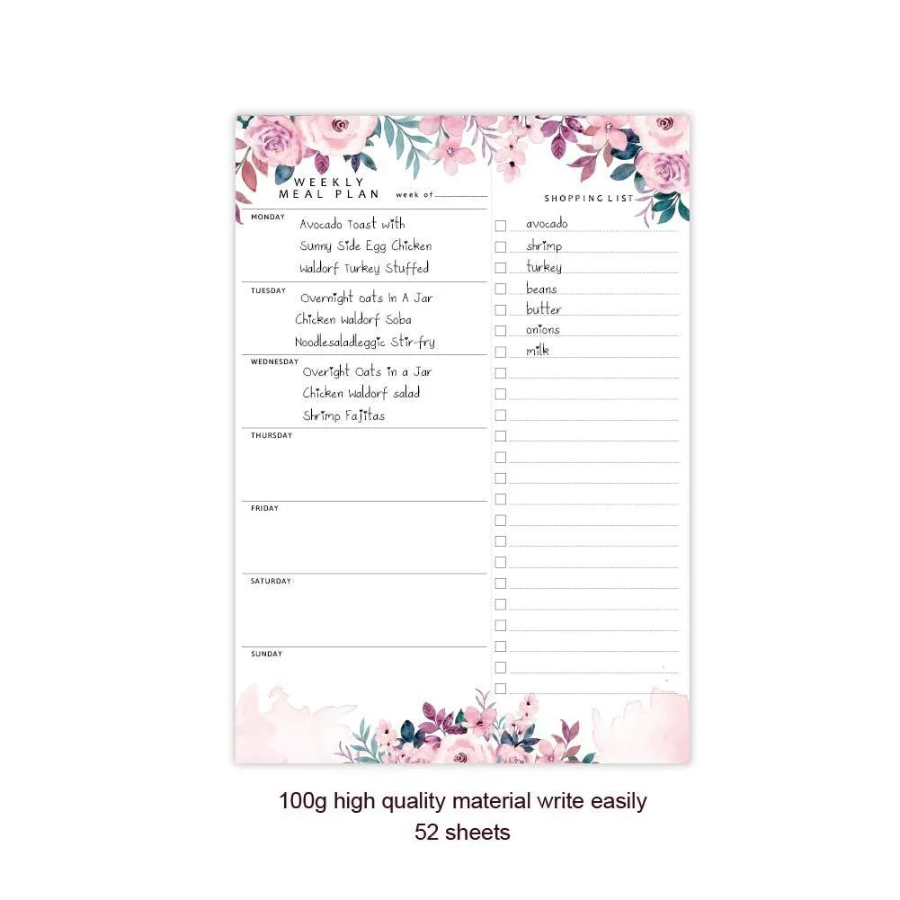 52 Sheets Grocery List Magnet Pad for Fridge Magnetic Notepads for Refrigerator Magnetic Grocery List Pad for Shopping Lists