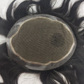 Brazilian Hair Lace Closure Men Natural Hairline Light Brown French Lace Transparent Base Remy Hair 24mm Wave Custom Density No