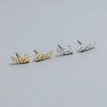 Fancy Mini Earring 925 Sterling Silver Gold/Silver Shinny Zircon Flower Stud Earrings