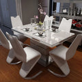 Luxury Extendable Marble Dining Table 8 Seat and Chair Set with Storage for Hotel Use Room Furniture