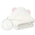 White Organic Bamboo Cotton Hooded Bath Towel for Kids Quick-Dry Home Pattern Custom Logo Comfortable Kids' Size
