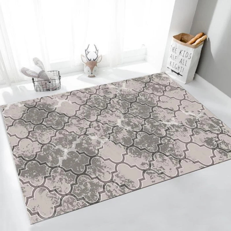 Home Decor Oriental Style Jacquard Machine Made Loop Pile Faux Fur Plush Fabric Printed Design Shaggy Area Rugs