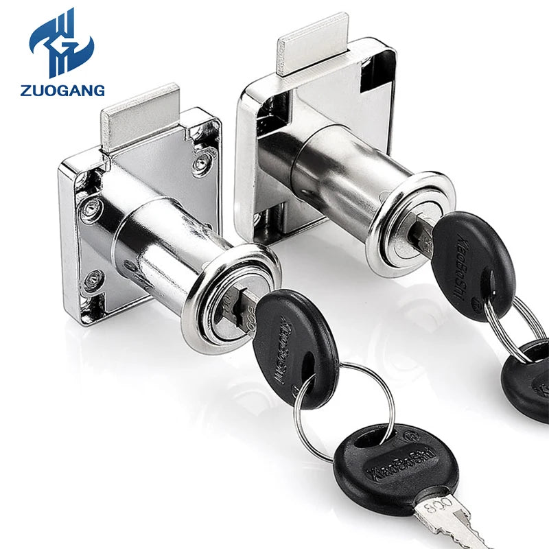Zinc Alloy / Nickel-plated Iron 338 136 138-22 Drawer Lock with Two Plastic Keys