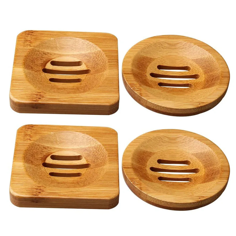 Modern Natural Wooden Bamboo Soap Dish Soap Dish Storage Holder for Home Bathroom