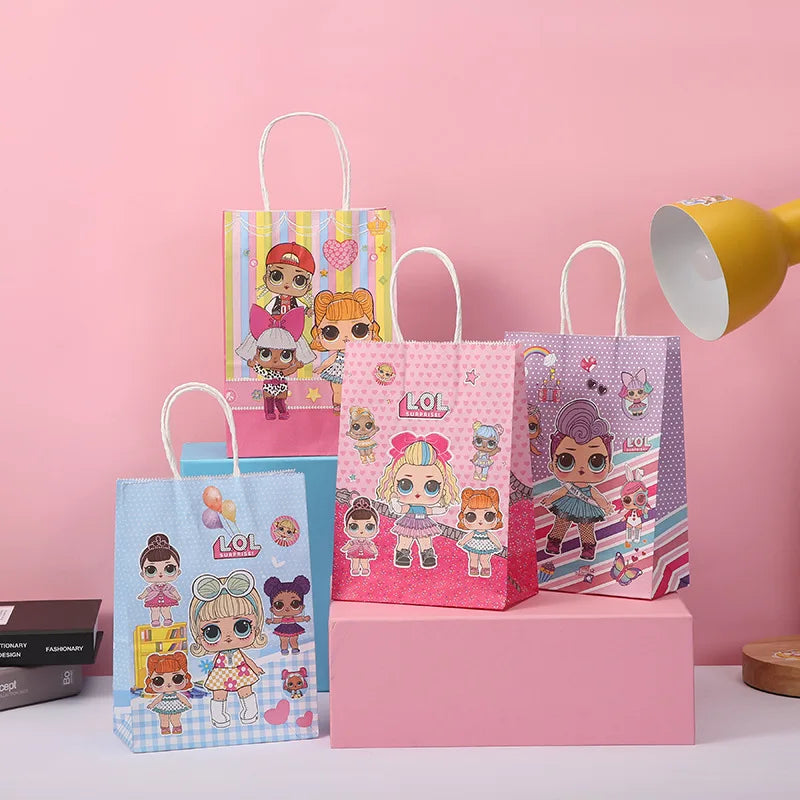 2023 Manufacturer Directly Sale High Quality Offset Printing Custom Cute Pink Kraft Paper Recyclable Gift Bag Paper Twist Rope