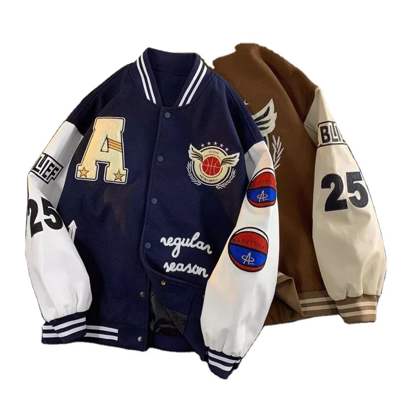 2025 American Letter Embroidered Coat Unisex Thickened Jacket Baseball Uniform Jacket