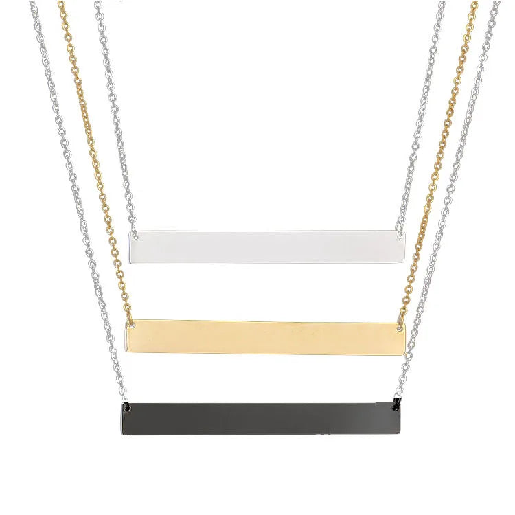 Personalized  Name Necklace Stainless Steel Necklace Customize Bar Necklace
