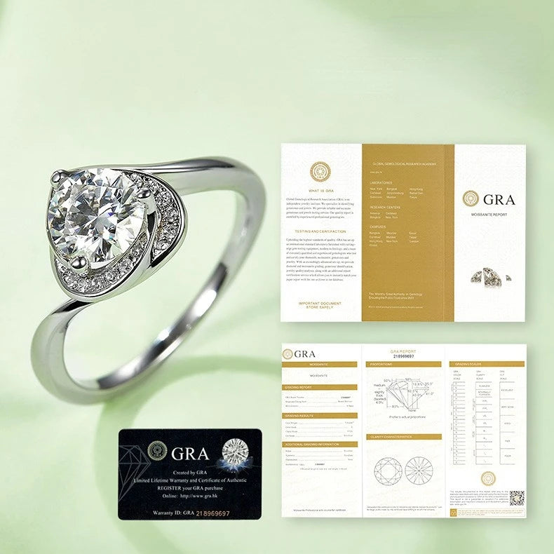 1 Carat New Model 925 Sterling Silver Moissanite Ring Luxury Jewelry Engagement Ring for Women