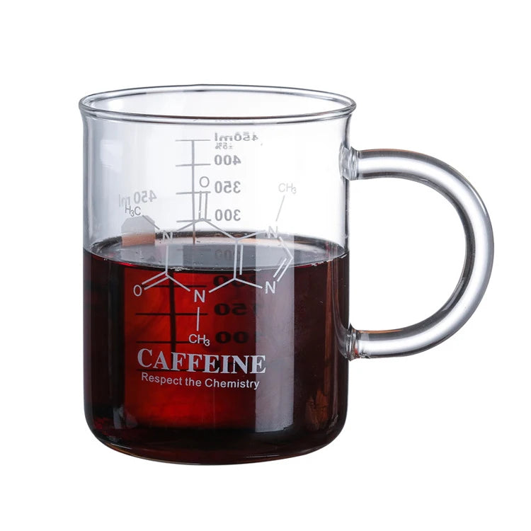 450ml Heat Resistant Borosilicate Glass Caffeine Coffee Drinking Mug With Handle