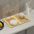 Eco-friendly Natural Diatomite Bamboo Dry Sink Caddy Organizer for Kitchen Bathroom Counter Sponge Soap Holder