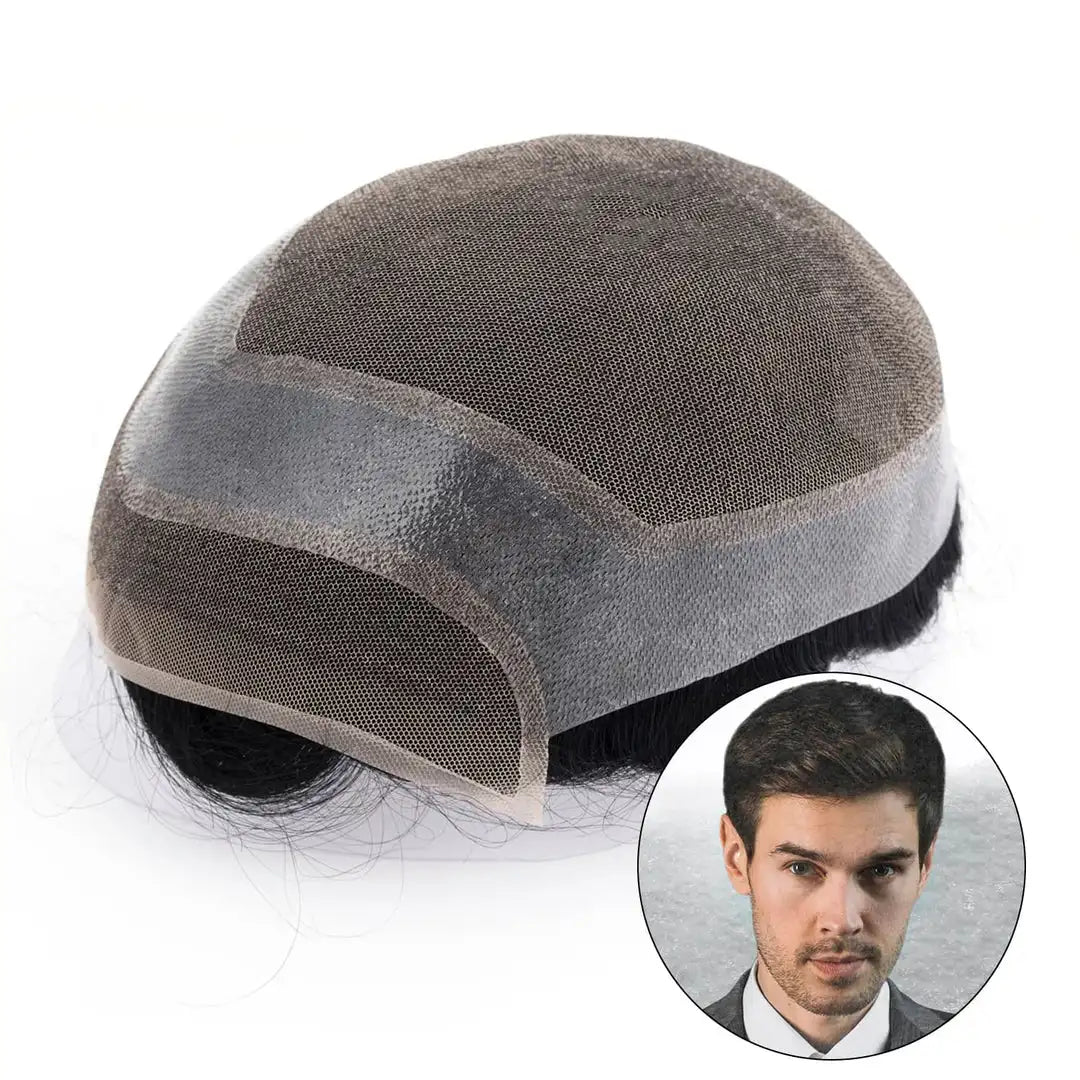 Factory Price 100% Virgin Brazilian Lace Front Toupee for Men High Density with for Swiss Lace Base Stylish Human Hair Wig