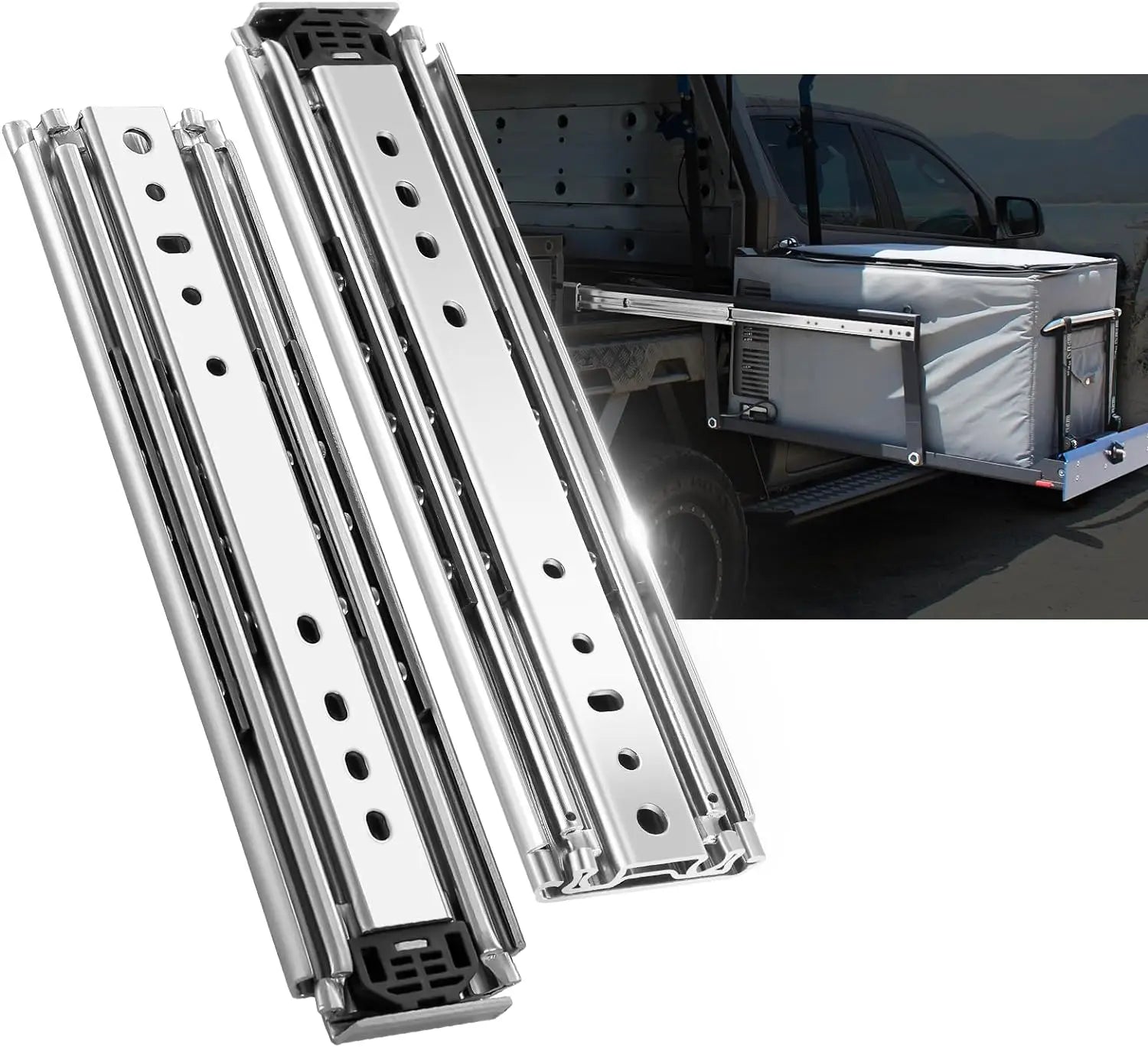 SNEIDA 600mm Industrial Design Lock Drawer Slides Rails Glides Outdoor Camping Kitchen RV Gym Dining Heavy Duty Load 225KG