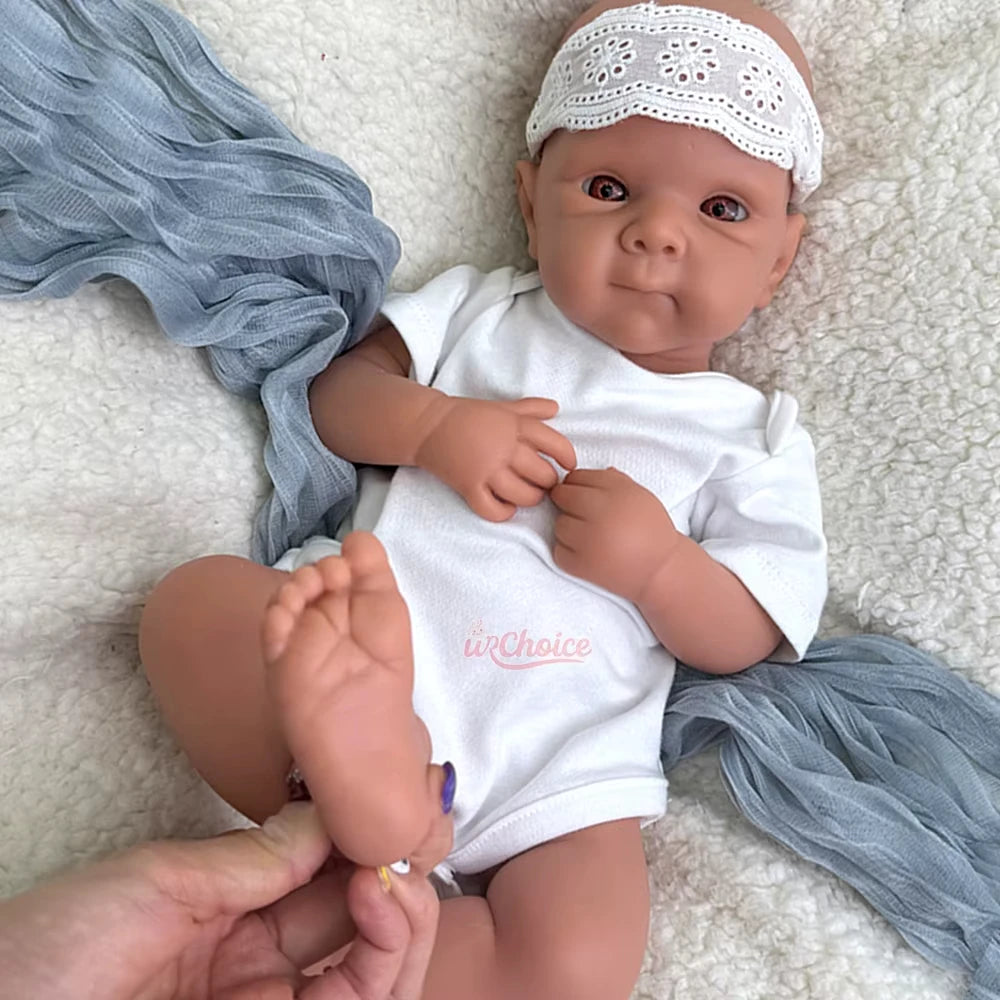 19inch Weighted Full Body Silicone Bebe Reborn Doll Soft Lifelike Newborn Baby Toys Realistic Open Eyes Girl Gift for Children