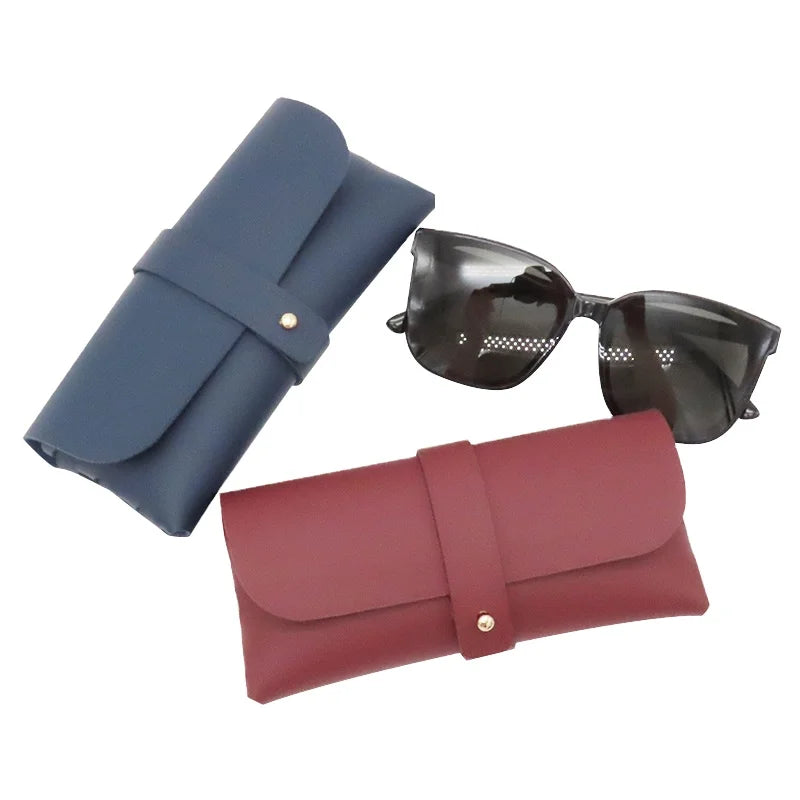 Detachable Leather Sunglasses Pouch Sun Glasses Bags Eyeglasses Box Spectacle case for Eyewear Packaging with Custom logo
