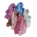 New Product Malaysia Two-Color Gradient Voile Scarf Ombre Hijab Headscarf for Muslim Women Made Shiny Silk Polyester Chiffon