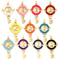 Key Star Enamel Charm Neon Pink Orange Red Pendant Oil DroppedNecklace Bracelet Pendant for Jewelry Making  Handy Craft Supply