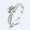 Trend Exquisite Jewelry S925 Silver Platinum Plated Moissanite Ring Simple Fashion Design Women's Engagement Rings GRA Certified