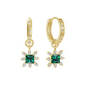 Nagosa 925 Sterling Silver Jewelry Wholesale New 14k Gold Vermeil Green Cz Hoop Earring for Women