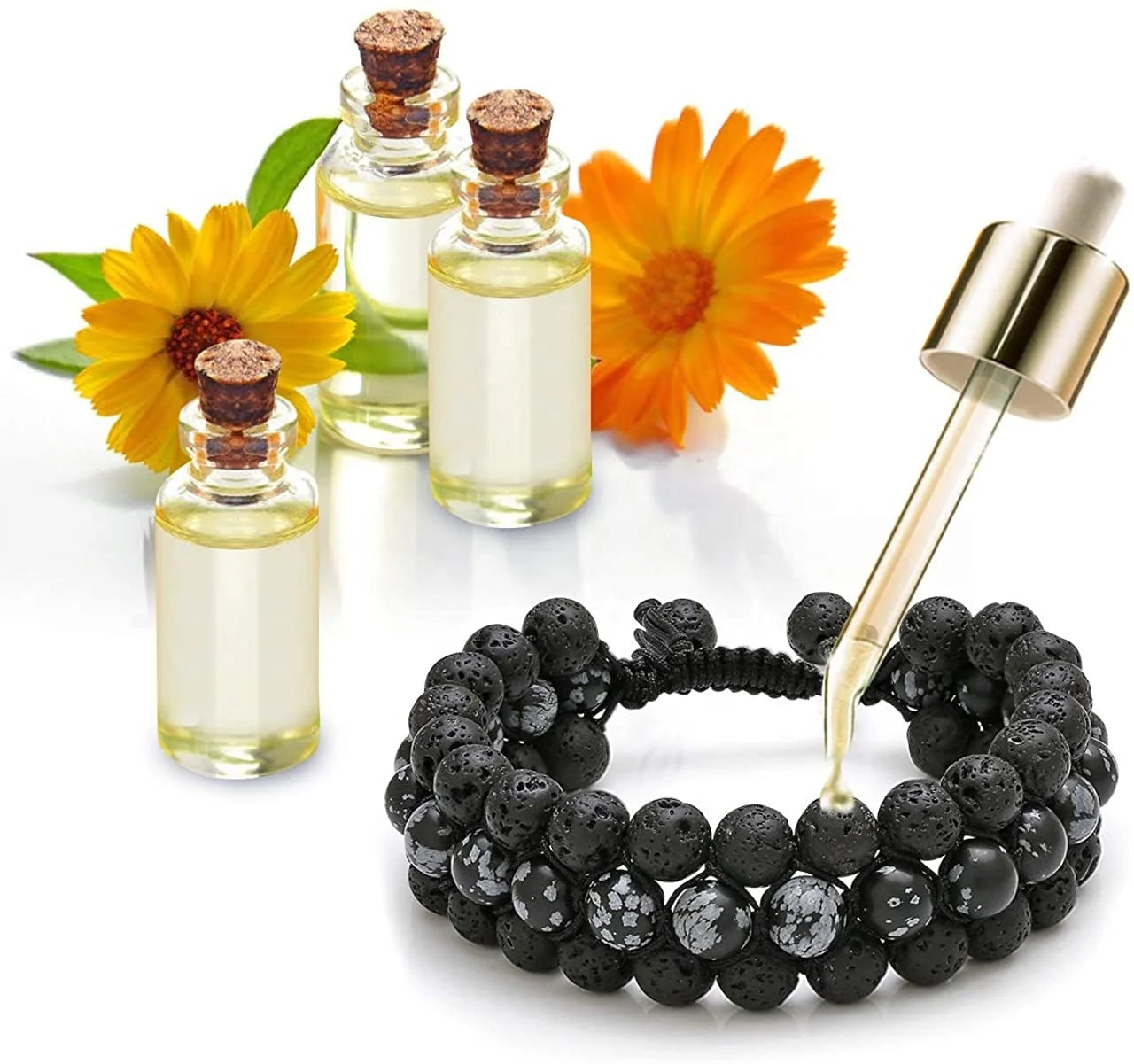 Braided 3 Layer Gemstone Essential Oil Diffuser Chakra Bracelet Natural Energy Yoga Healing Bracelet Adjustable for Women Men