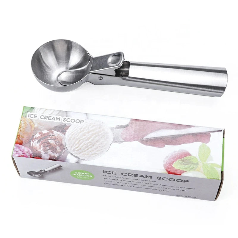 Eco-Friendly Custom Logo Multi Size Stainless Steel Ice Cream Scooper Set for Frozen Yogurt and Cookies