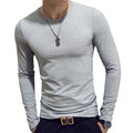 7 Colors 160gms Polyester OEM Custom logo Slim Solid O Neck Men's Long Sleeve T Shirts T-shirt Tee