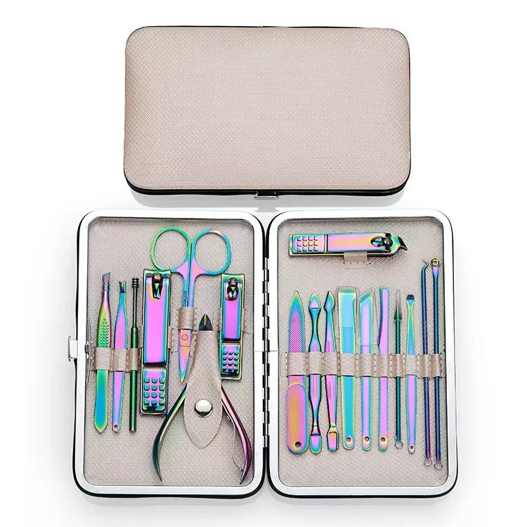 Hot Selling 18-Piece Professional Stainless Steel Manicure & Pedicure Set