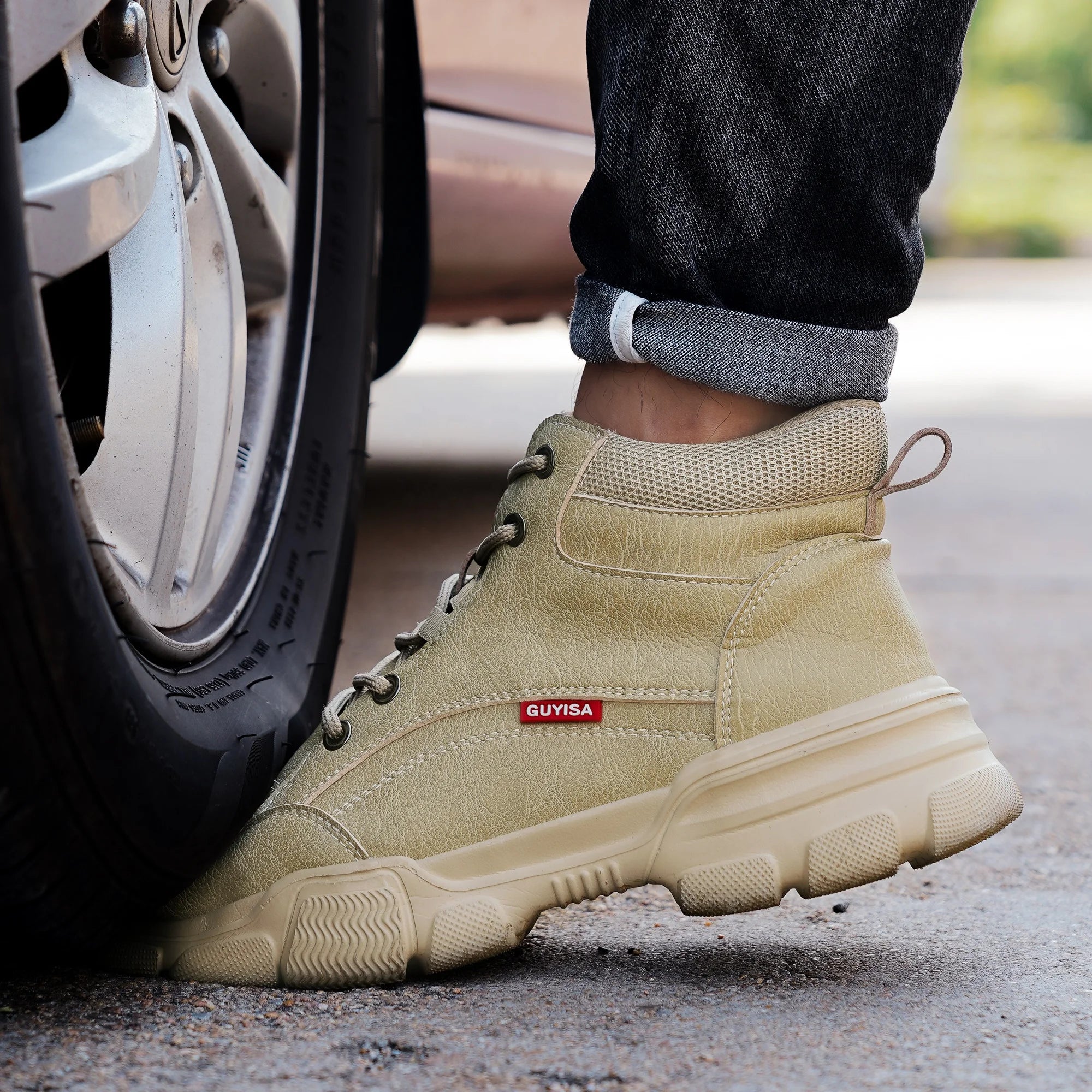 GUYISA Lightweight Safety Boots Accept Custom Steel Toe Safety Work Boots