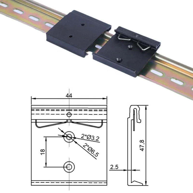 Aluminum Din Rail Mounting Clip Bracket with Snap Fastener Rail Fixing Snap Hook for Easy Installation