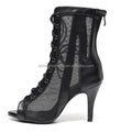 Customized Leather Sole Dance Shoes Boot Black