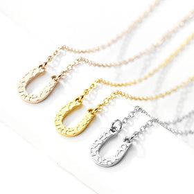 Women Fashion Waterproof Stainless Steel Stainless Steel Horse Shoe U Pendant Necklace Chains Jewelry