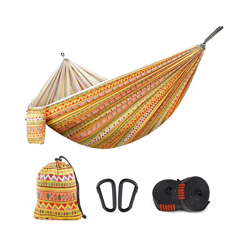 WOQI Hot Selling Portable Parachute Nylon Camping Outdoor Hammock for Travel Hiking Beach
