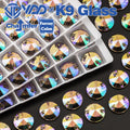 VDD Rivoli 12mm 40Pcs Ghost Light Color Top Quality K9 Glass Sew on Rhinestone Sewing Crystal Flatback Clothes Decorations