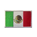 Wholesale Custom Embroidery Mexican National Flag Patch Emblem Cloth Hat Patch Hook and Loop