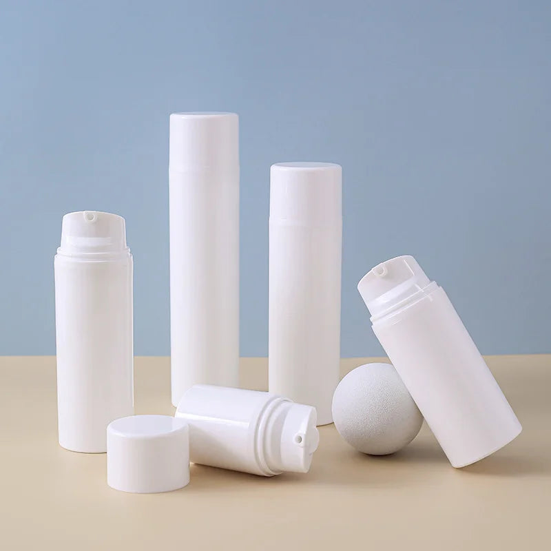 New 30ml 50ml 100ml 120ml 150ml 1.7 Oz 5oz White Pp Cosmetic Vacuum Plastic Airless Pump Bottle