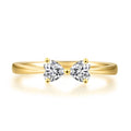 Custom Bow Knot Arrow Design Au750 Rose Color Heart Cut Moissanite Diamond Pure 14k 18k Gold Wedding Ring Set Women Man