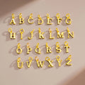 6mm  A-Z Initial Letter Pendant 18k Gold Soild 925 Sterling Silver 26 Alphabet Letter Charms for Jewelry Making