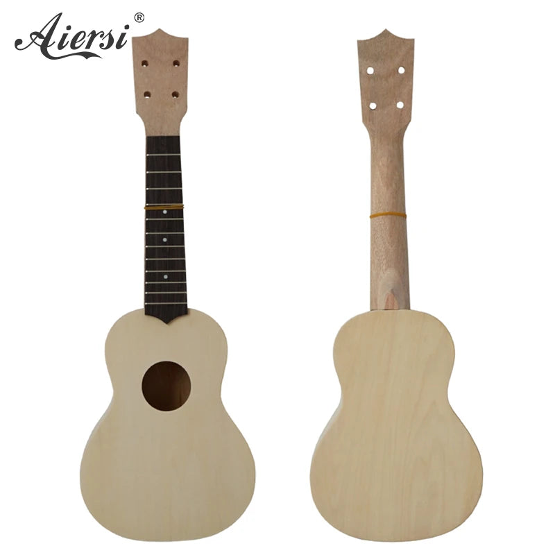 Aiersi Brand Basswood Diy Ukulele Kits Small Guitar for Kids Students Beginners White Body Custom OEM/ODM Musical Instruments