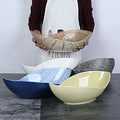 Customized Logo Nordic Style Porcelain Dinnerware Bowl Creative Irregular Ceramic Tableware